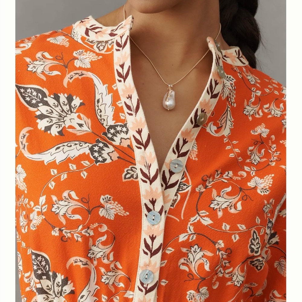 FARM Rio Orange Floral Romper - Picture 2 of 4